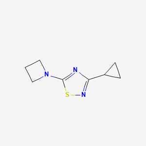 molecular formula C8H11N3S B2941547 5-(Azetidin-1-yl)-3-cyclopropyl-1,2,4-thiadiazole CAS No. 1871744-57-8