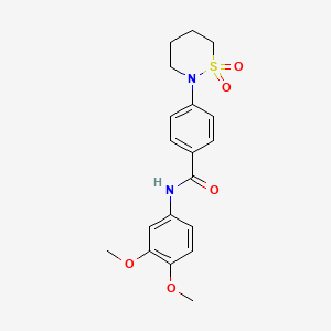 molecular formula C19H22N2O5S B2941554 N-(3,4-dimethoxyphenyl)-4-(1,1-dioxo-1lambda6,2-thiazinan-2-yl)benzamide CAS No. 899994-46-8