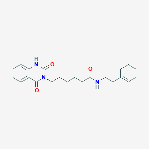 molecular formula C22H29N3O3 B2941556 N-[2-(cyclohex-1-en-1-yl)ethyl]-6-(2,4-dioxo-1,2,3,4-tetrahydroquinazolin-3-yl)hexanamide CAS No. 932990-07-3