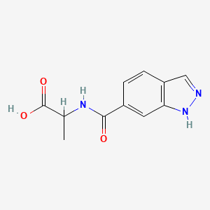 molecular formula C11H11N3O3 B2941579 2-(1H-indazol-6-ylformamido)propanoic acid CAS No. 1397007-35-0