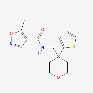 5-methyl-N-((4-(thiophen-2-yl)tetrahydro-2H-pyran-4-yl)methyl)isoxazole-4-carboxamide