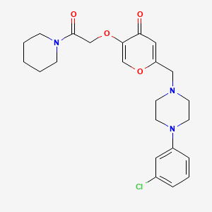 2-((4-(3-chlorophenyl)piperazin-1-yl)methyl)-5-(2-oxo-2-(piperidin-1-yl)ethoxy)-4H-pyran-4-one