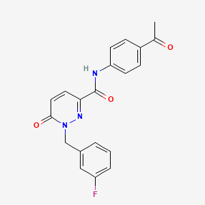 molecular formula C20H16FN3O3 B2941612 N-(4-acetylphenyl)-1-(3-fluorobenzyl)-6-oxo-1,6-dihydropyridazine-3-carboxamide CAS No. 1040663-79-3