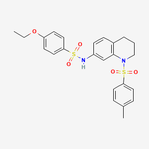 molecular formula C24H26N2O5S2 B2941653 4-ethoxy-N-[1-(4-methylbenzenesulfonyl)-1,2,3,4-tetrahydroquinolin-7-yl]benzene-1-sulfonamide CAS No. 946226-23-9