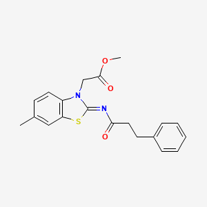 (Z)-methyl 2-(6-methyl-2-((3-phenylpropanoyl)imino)benzo[d]thiazol-3(2H)-yl)acetate
