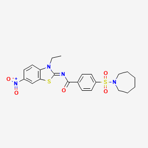 (Z)-4-(azepan-1-ylsulfonyl)-N-(3-ethyl-6-nitrobenzo[d]thiazol-2(3H)-ylidene)benzamide