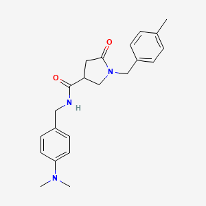 N-[[4-(Dimethylamino)phenyl]methyl]-1-[(4-methylphenyl)methyl]-5-oxopyrrolidine-3-carboxamide