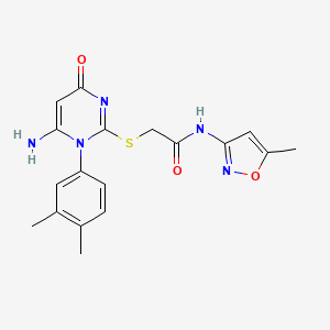 2-((6-amino-1-(3,4-dimethylphenyl)-4-oxo-1,4-dihydropyrimidin-2-yl)thio)-N-(5-methylisoxazol-3-yl)acetamide