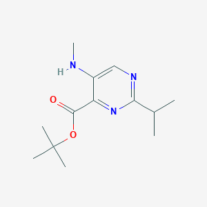 molecular formula C13H21N3O2 B2941755 Tert-butyl 5-(methylamino)-2-propan-2-ylpyrimidine-4-carboxylate CAS No. 2248320-67-2