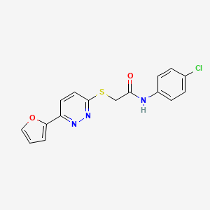 molecular formula C16H12ClN3O2S B2941758 N-(4-chlorophenyl)-2-{[6-(furan-2-yl)pyridazin-3-yl]sulfanyl}acetamide CAS No. 872704-78-4