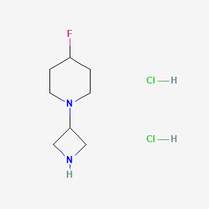 molecular formula C8H17Cl2FN2 B2941764 1-(Azetidin-3-YL)-4-fluoropiperidine dihydrochloride CAS No. 194427-15-1