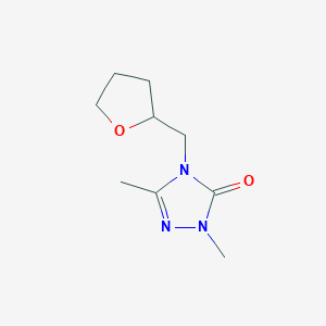 molecular formula C9H15N3O2 B2941775 1,3-dimethyl-4-[(oxolan-2-yl)methyl]-4,5-dihydro-1H-1,2,4-triazol-5-one CAS No. 2198020-30-1