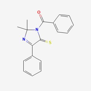 molecular formula C18H16N2OS B2941777 1-benzoyl-2,2-dimethyl-4-phenyl-2,5-dihydro-1H-imidazole-5-thione CAS No. 58488-86-1