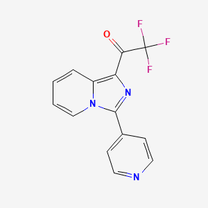 molecular formula C14H8F3N3O B2941791 2,2,2-Trifluoro-1-[3-(pyridin-4-yl)imidazo[1,5-a]pyridin-1-yl]ethan-1-one CAS No. 1797984-04-3