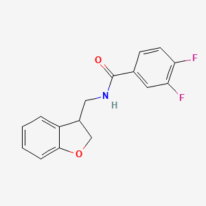 molecular formula C16H13F2NO2 B2941804 N-[(2,3-dihydro-1-benzofuran-3-yl)methyl]-3,4-difluorobenzamide CAS No. 1787545-16-7
