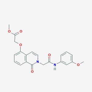 molecular formula C21H20N2O6 B2941824 methyl 2-[(2-{[(3-methoxyphenyl)carbamoyl]methyl}-1-oxo-1,2-dihydroisoquinolin-5-yl)oxy]acetate CAS No. 868225-09-6