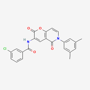 molecular formula C23H17ClN2O4 B2941882 3-chloro-N-[6-(3,5-dimethylphenyl)-2,5-dioxo-5,6-dihydro-2H-pyrano[3,2-c]pyridin-3-yl]benzenecarboxamide CAS No. 341966-11-8