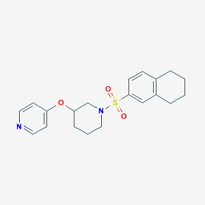 molecular formula C20H24N2O3S B2941916 4-{[1-(5,6,7,8-tetrahydronaphthalene-2-sulfonyl)piperidin-3-yl]oxy}pyridine CAS No. 2034500-28-0