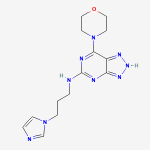 molecular formula C14H19N9O B2941921 N-(3-(1H-imidazol-1-yl)propyl)-7-morpholino-3H-[1,2,3]triazolo[4,5-d]pyrimidin-5-amine CAS No. 1334370-78-3
