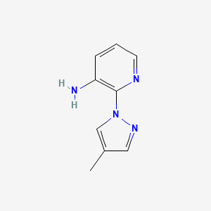 molecular formula C9H10N4 B2941930 2-(4-methyl-1H-pyrazol-1-yl)pyridin-3-amine CAS No. 1006464-58-9