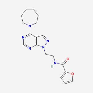 molecular formula C18H22N6O2 B2941971 N-(2-(4-(azepan-1-yl)-1H-pyrazolo[3,4-d]pyrimidin-1-yl)ethyl)furan-2-carboxamide CAS No. 1209227-80-4