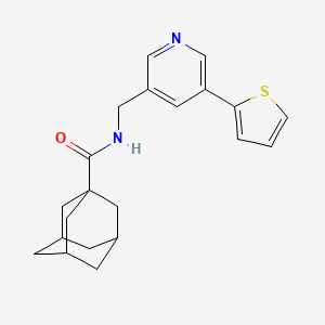 molecular formula C21H24N2OS B2942007 N-{[5-(thiophen-2-yl)pyridin-3-yl]methyl}adamantane-1-carboxamide CAS No. 2034491-85-3
