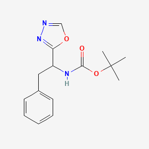 molecular formula C15H19N3O3 B2942027 tert-butyl N-[1-(1,3,4-oxadiazol-2-yl)-2-phenylethyl]carbamate CAS No. 1955493-57-8