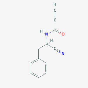 molecular formula C12H10N2O B2942030 N-(1-Cyano-2-phenylethyl)prop-2-ynamide CAS No. 2411195-08-7