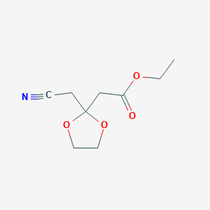 molecular formula C9H13NO4 B2942048 Ethyl 2-[2-(cyanomethyl)-1,3-dioxolan-2-yl]acetate CAS No. 1923238-67-8