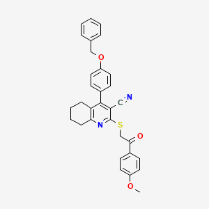 4-(4-(Benzyloxy)phenyl)-2-((2-(4-methoxyphenyl)-2-oxoethyl)thio)-5,6,7,8-tetrahydroquinoline-3-carbonitrile