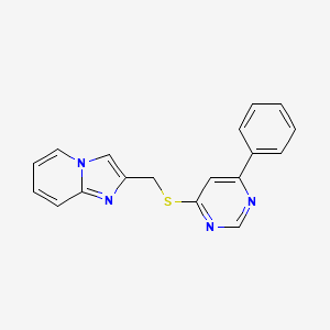 2-(((6-Phenylpyrimidin-4-yl)thio)methyl)imidazo[1,2-a]pyridine