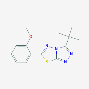 molecular formula C14H16N4OS B294210 3-Tert-butyl-6-(2-methoxyphenyl)-[1,2,4]triazolo[3,4-b][1,3,4]thiadiazole 