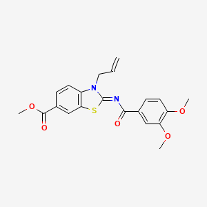Methyl 2-(3,4-dimethoxybenzoyl)imino-3-prop-2-enyl-1,3-benzothiazole-6-carboxylate