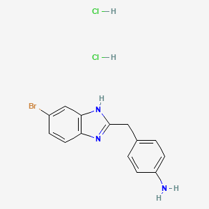 4-[(6-bromo-1H-1,3-benzodiazol-2-yl)methyl]aniline dihydrochloride