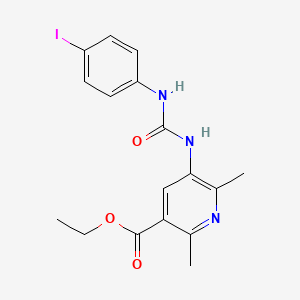 molecular formula C17H18IN3O3 B2942131 Ethyl 5-(3-(4-iodophenyl)ureido)-2,6-dimethylnicotinate CAS No. 622789-28-0