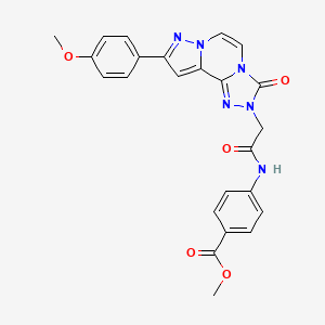 molecular formula C24H20N6O5 B2942139 methyl 4-[[2-[11-(4-methoxyphenyl)-5-oxo-3,4,6,9,10-pentazatricyclo[7.3.0.02,6]dodeca-1(12),2,7,10-tetraen-4-yl]acetyl]amino]benzoate CAS No. 1207034-88-5