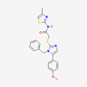 2-((1-benzyl-5-(4-methoxyphenyl)-1H-imidazol-2-yl)thio)-N-(4-methylthiazol-2-yl)acetamide