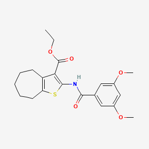 molecular formula C21H25NO5S B2942158 ETHYL 2-(3,5-DIMETHOXYBENZAMIDO)-4H,5H,6H,7H,8H-CYCLOHEPTA[B]THIOPHENE-3-CARBOXYLATE CAS No. 477504-66-8