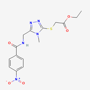 Ethyl 2-[[4-methyl-5-[[(4-nitrobenzoyl)amino]methyl]-1,2,4-triazol-3-yl]sulfanyl]acetate