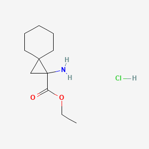 molecular formula C11H20ClNO2 B2942163 ethyl 1-aminospiro[2.5]octane-1-carboxylate hydrochloride CAS No. 2305256-07-7