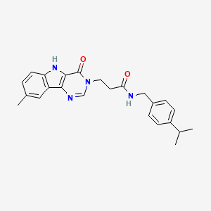 N-(4-isopropylbenzyl)-3-(8-methyl-4-oxo-4,5-dihydro-3H-pyrimido[5,4-b]indol-3-yl)propanamide