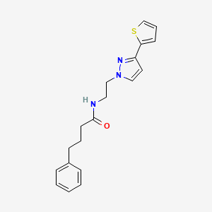 4-phenyl-N-(2-(3-(thiophen-2-yl)-1H-pyrazol-1-yl)ethyl)butanamide