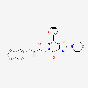 N-(benzo[d][1,3]dioxol-5-ylmethyl)-2-(7-(furan-2-yl)-2-morpholino-4-oxothiazolo[4,5-d]pyridazin-5(4H)-yl)acetamide