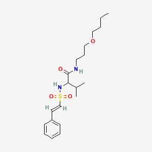molecular formula C20H32N2O4S B2942172 N-(3-Butoxypropyl)-3-methyl-2-[[(E)-2-phenylethenyl]sulfonylamino]butanamide CAS No. 1214870-70-8