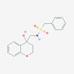 molecular formula C17H19NO4S B2942178 N-((4-hydroxychroman-4-yl)methyl)-1-phenylmethanesulfonamide CAS No. 1421451-37-7