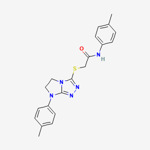molecular formula C20H21N5OS B2942191 N-(4-methylphenyl)-2-{[7-(4-methylphenyl)-5H,6H,7H-imidazo[2,1-c][1,2,4]triazol-3-yl]sulfanyl}acetamide CAS No. 921859-14-5