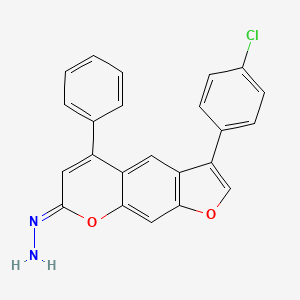 3-(4-chlorophenyl)-5-phenyl-7H-furo[3,2-g]chromen-7-one hydrazone