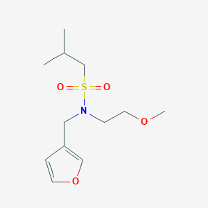 molecular formula C12H21NO4S B2942230 N-(呋喃-3-基甲基)-N-(2-甲氧基乙基)-2-甲基丙烷-1-磺酰胺 CAS No. 1421451-39-9