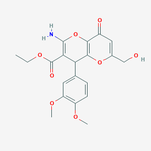 Ethyl 2-amino-4-(3,4-dimethoxyphenyl)-6-(hydroxymethyl)-8-oxo-4,8-dihydropyrano[3,2-b]pyran-3-carboxylate