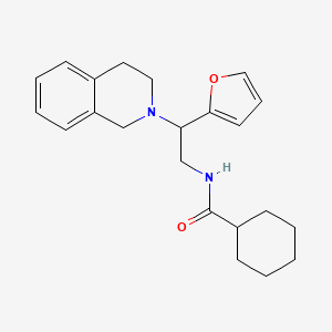 N-(2-(3,4-dihydroisoquinolin-2(1H)-yl)-2-(furan-2-yl)ethyl)cyclohexanecarboxamide